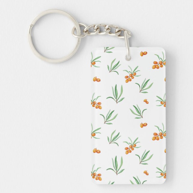 Flower Pattern Spring Floral Acrylic Keychain (Front)