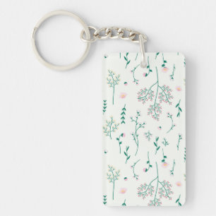 Flower Pattern Spring Floral Acrylic Keychain