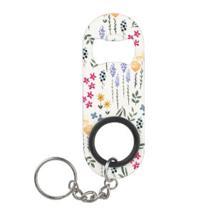 Flower Pattern Spring Floral Keychain Bottle Opener
