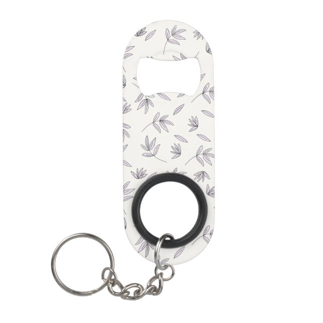 Flower Pattern Spring Floral Keychain Bottle Opener (Front)