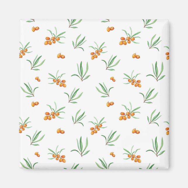 Flower Pattern Spring Floral Square Magnet (Front)