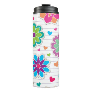 Flower pattern thermal tumbler