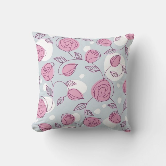 Flower pattern throw pillow (Front)