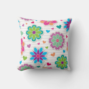 Flower pattern throw pillow