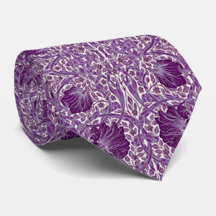 Flower Pattern Vintage William Morris Purple Tie