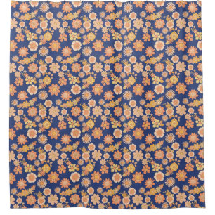 Flower pattern warm colour 11.wx4. DBlue BG