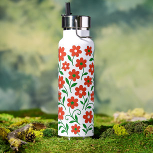 Flower pattern water bottle