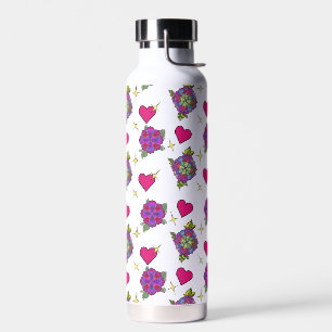 Flower pattern water bottle