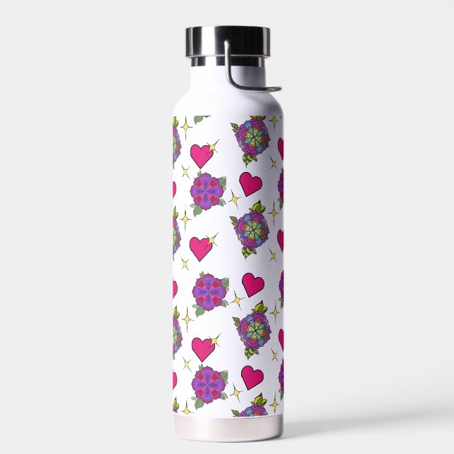 Flower pattern water bottle  (Left)