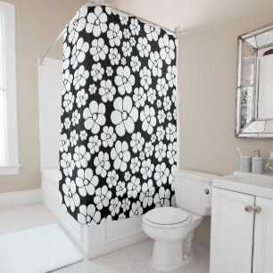 Flower Pattern - White on Black