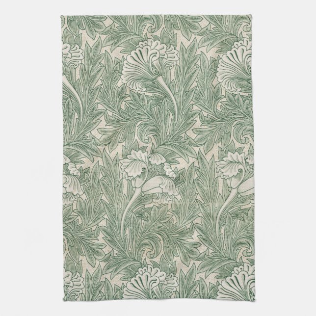 Flower Pattern, William Morris Kitchen Towel (Vertical)