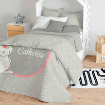 Flower Pattern with little Bunny and Name