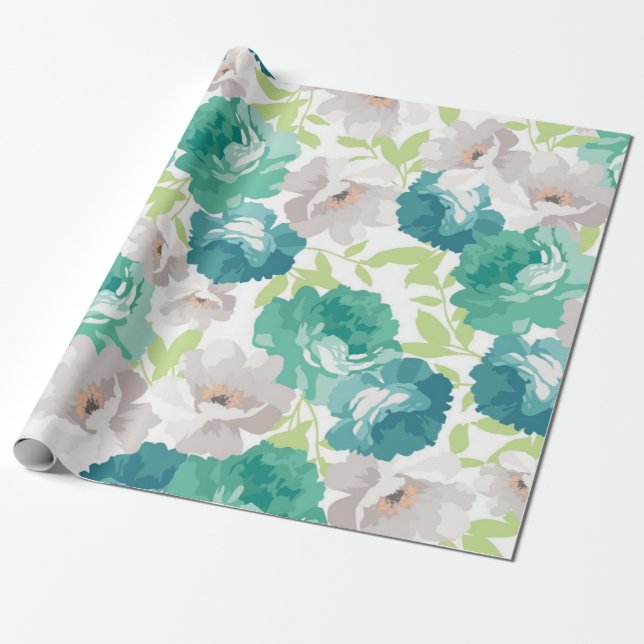 Flower pattern wrapping paper (Unrolled)