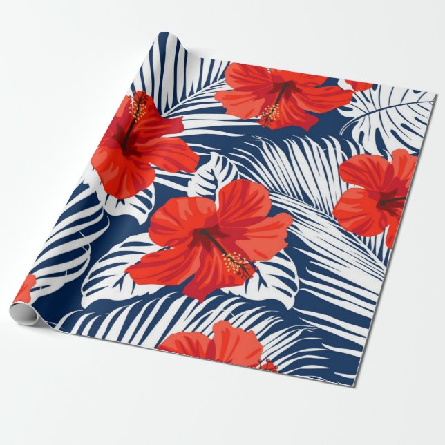Flower pattern wrapping paper (Unrolled)