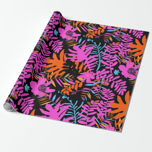 Flower pattern wrapping paper (Unrolled)