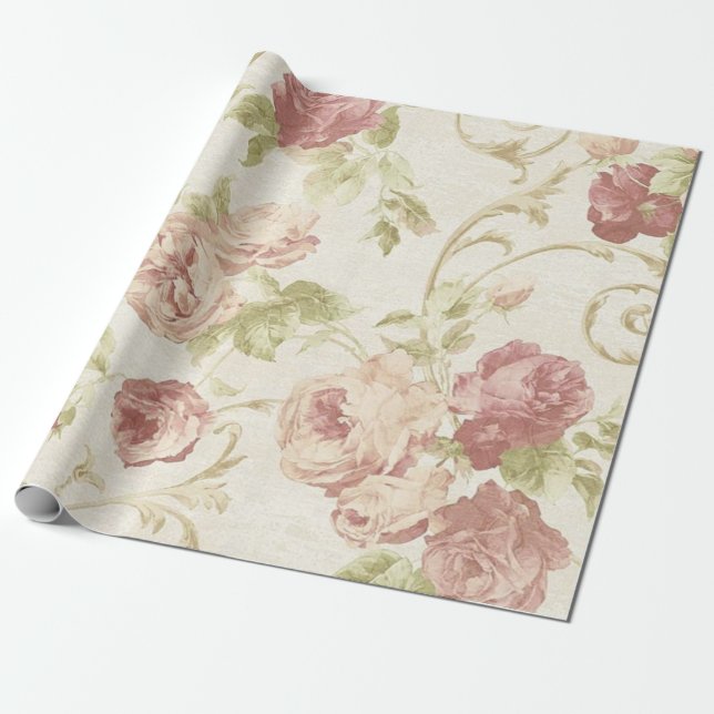 Flower pattern wrapping paper (Unrolled)