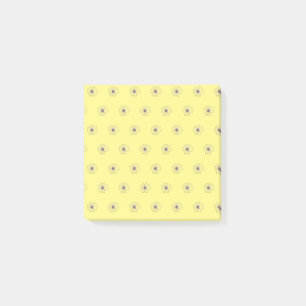 Flower Pattern Yellow Post-it Notes