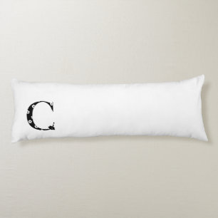 Flower Patterned Letter C Body Pillow