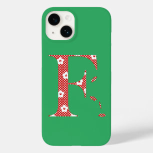 flower Patterned Letter F(red & dots) Case-Mate iP iPhone 14 Case