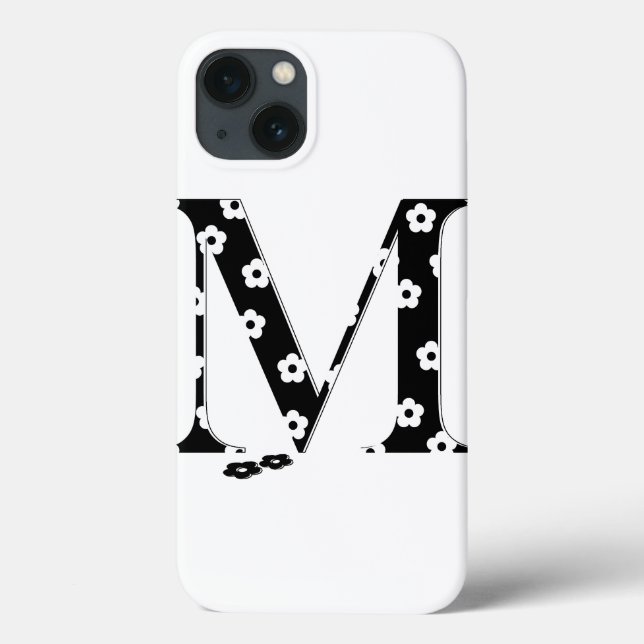 flower Patterned Letter M Case-Mate iPhone Case (Back)