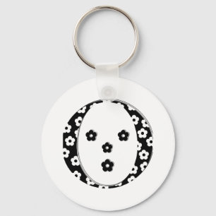 flower Patterned Letter O Keychain