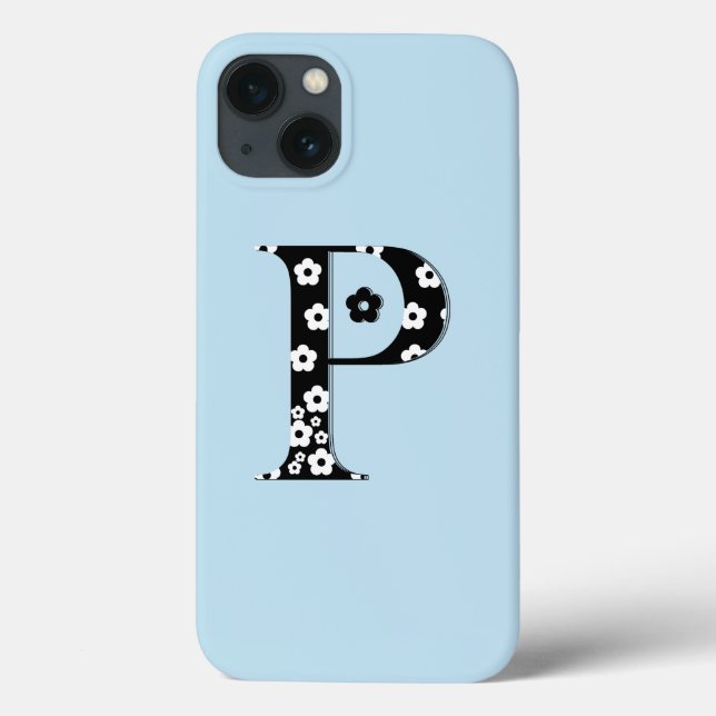 flower Patterned Letter P Case-Mate iPhone Case (Back)