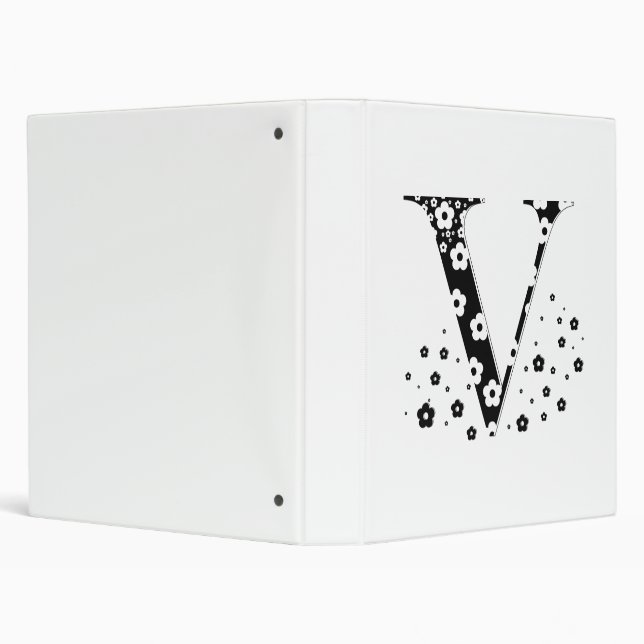 flower Patterned Letter V Binder (Background)