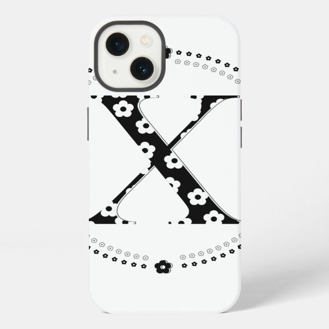 flower Patterned Letter X iPhone Case (Back)
