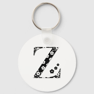 flower Patterned Letter Z Keychain