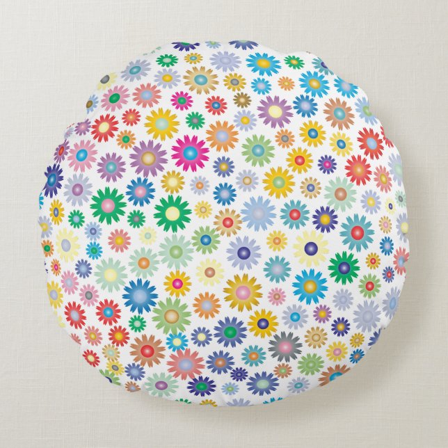 Flower Patterned Pouf Pillow (Front)