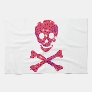 Flower Patterned Skull Kitchen Towel