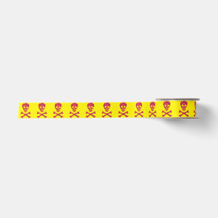 Flower Patterned Skull Satin Ribbon