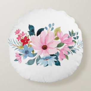 Flower Patterns Round Pillow