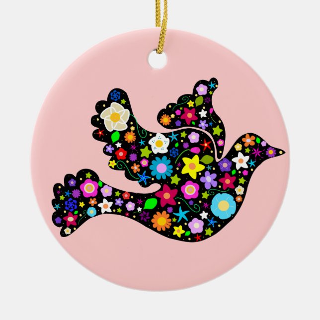 Flower Peace Dove ornament (Front)