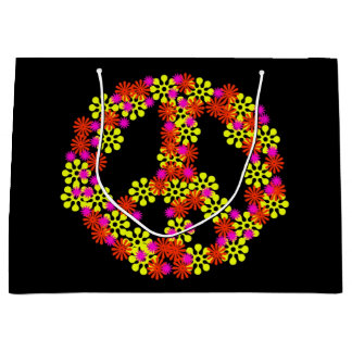 Flower Peace Sign Large Gift Bag