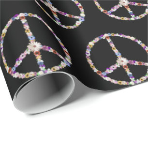Flower Peace Sign Wrapping Paper