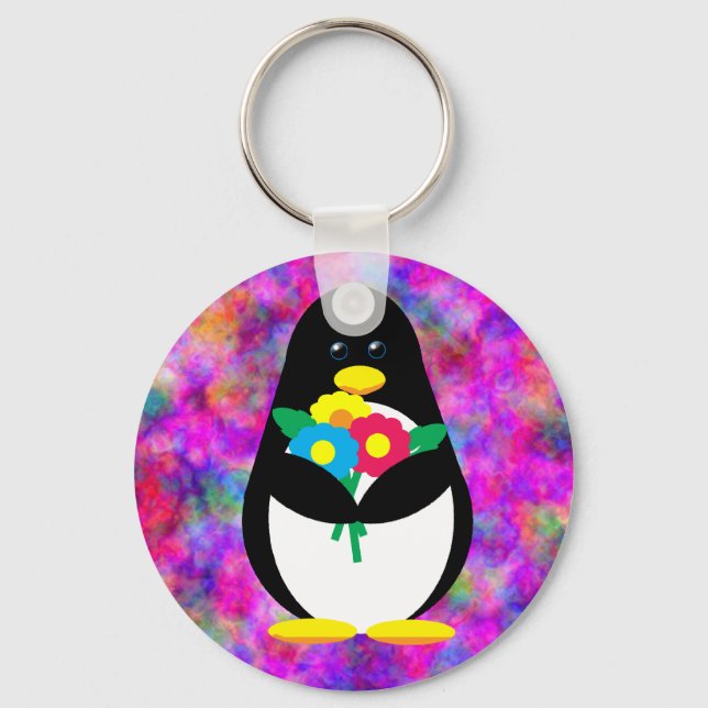 Flower Penguin Keychain (Front)