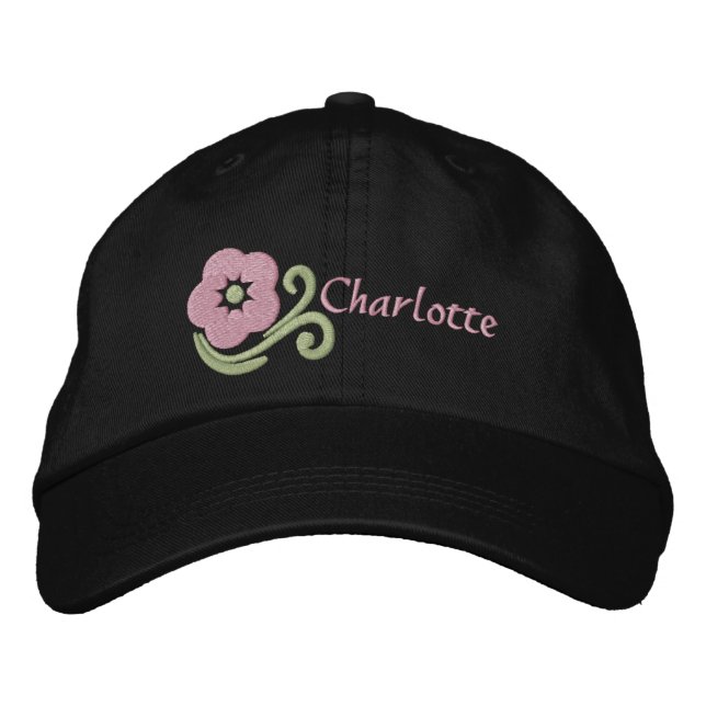 Flower Personalized Embroidered Hat (Front)