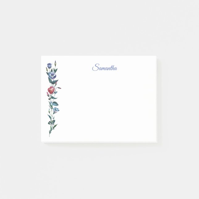 Flower Personalized Post it Notes (Front)