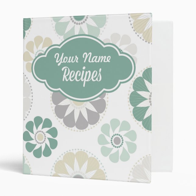 Flower Personalized Recipe Binder (Front/Inside)