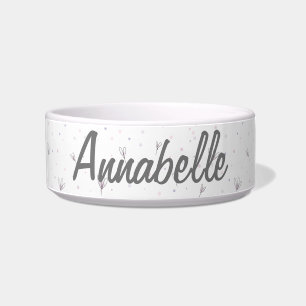 Flower Pet Bowl Personalized Name