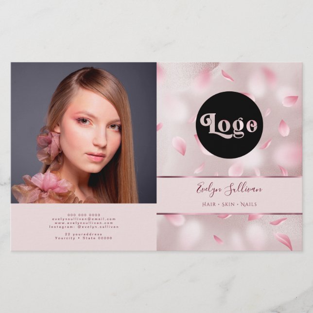 Flower Petals Faux Foil Bifold Brochure (Front)