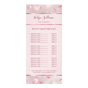 Flower Petals Faux Foil Price List Rack Card