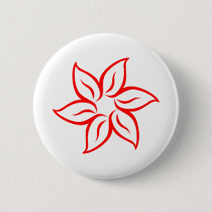 Flower Petals Red Floral Blossom Beautiful Plant 2 Inch Round Button