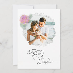 *~* Flower PHOTO RSVP + QR  AR6 ROSE Wedding Invit Invitation