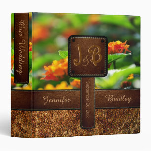 Flower Photo Wedding Leather Look #2 Binder