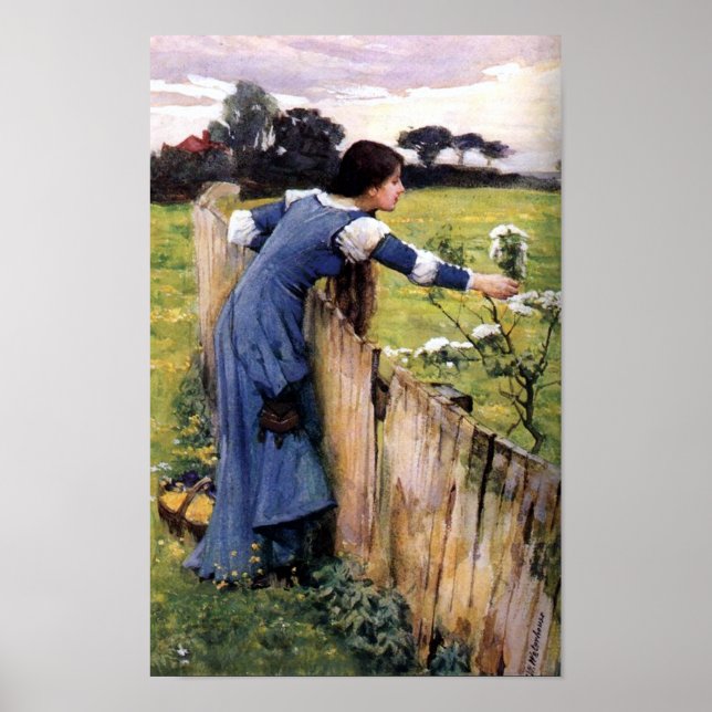 Flower Picker by John Waterhouse Print (Front)