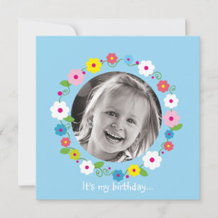 Flower Picture Girl Birthday Invitation