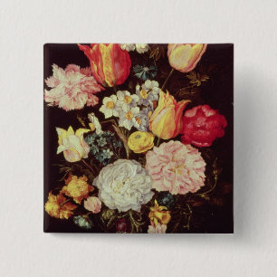 Flower Piece 2 Inch Square Button