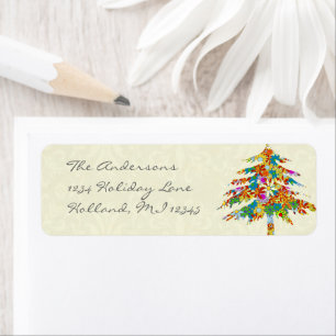 Flower Pine Tree  Return Address